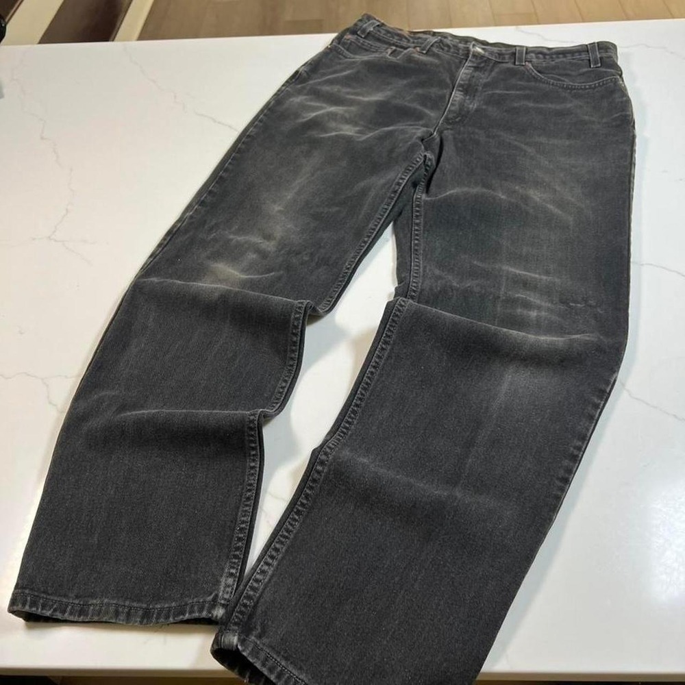 Levi's 550 Jeans Mens fits 36x32 Relaxed Fit Faded Black Made in USA Vintage